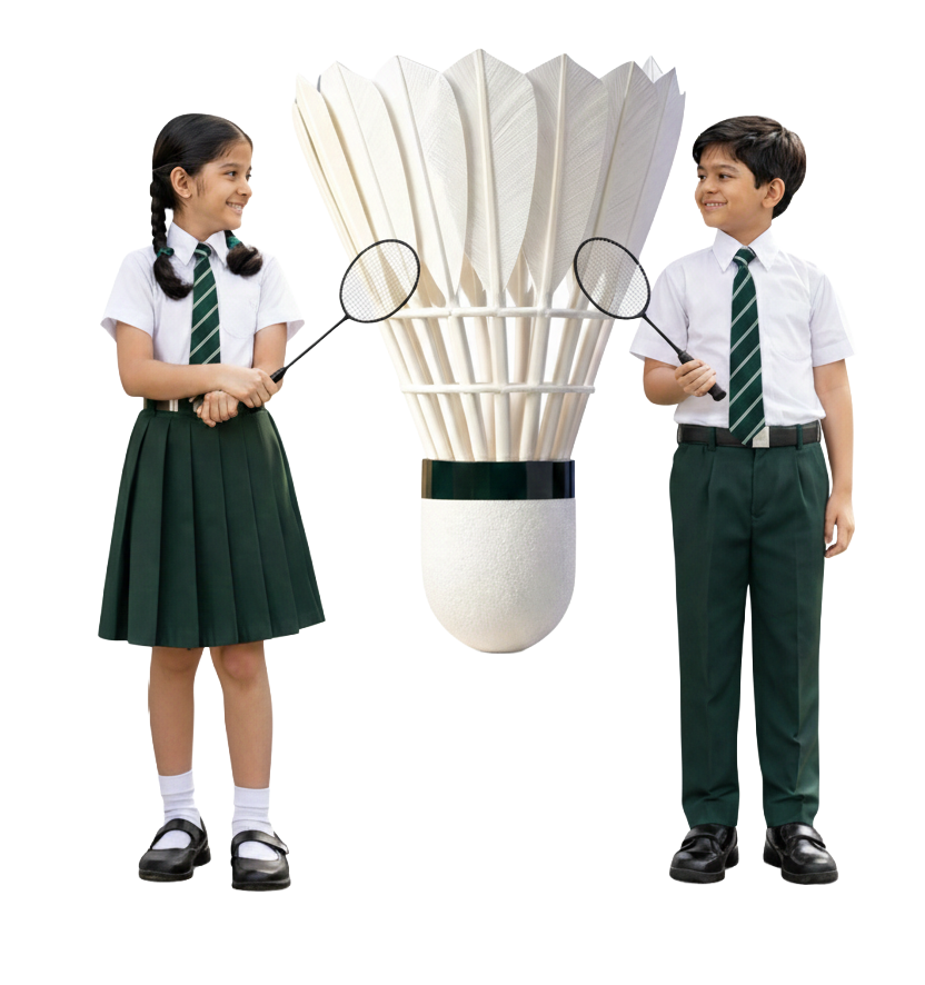 IDPS students with shuttle rackets