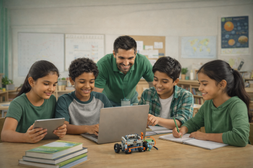 Primary school students learning at IDPS Nandyal